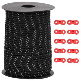 Produktbild von vidaXL Reflektierende Zeltleine mit Seilspannern 50 m 3 mm - 50 m