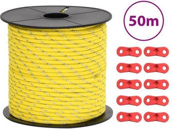 Produktbild von vidaXL Reflektierende Zeltleine mit Seilspannern 50 m 4 mm - 50 m