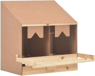 Produktbild von vidaXL Vogelhaus Legenest Hühnernest 2 Fächer Massivholz Kiefer