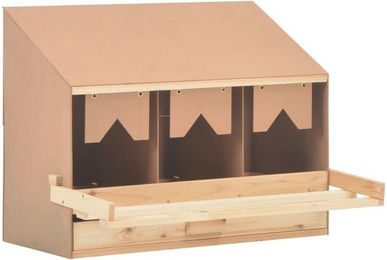 Produktbild von vidaXL Vogelhaus Legenest Hühnernest 3 Fächer Massivholz Kiefer