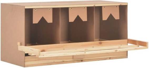 Produktbild von vidaXL Vogelhaus Legenest Hühnernest 3 Fächer Massivholz Kiefer