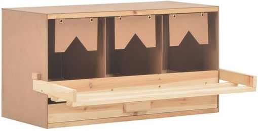 Produktbild von vidaXL Vogelhaus Legenest Hühnernest 3 Fächer Massivholz Kiefer