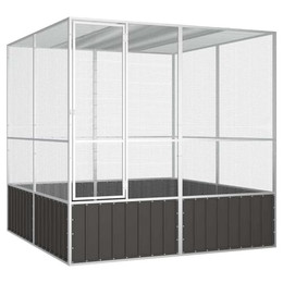 Produktbild von vidaXL Vogelkäfig Vogelhaus Anthrazit Verzinkter Stahl