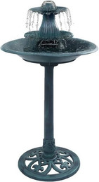 Produktbild von vidaXL Vogeltränke Vogelbad mit Springbrunnen Grün 50x91 cm Kunststoff
