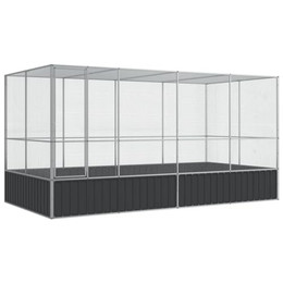 Produktbild von vidaXL Voliere mit Erweiterung aus verzinktem Stahl