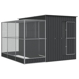 Produktbild von vidaXL Voliere mit Erweiterung silbern 290x303x216 cm Stahl