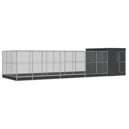 Produktbild von vidaXL Voliere mit Erweiterung silbern 911x303x216 cm Stahl