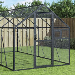 vidaXL Voliere, Voliere Anthrazit 1,79x8x1,85 m Aluminium – Bild 1 von 5
