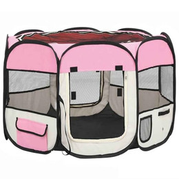 Produktbild von vidaXL Welpenlaufstall Faltbar Rosa 90x90x58 cm