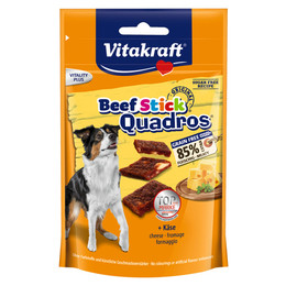 Produktbild von Vitakraft Beef Stick Quadros Käse Hundeleckerli getreidefrei extra fleischig - 7 x 70 g