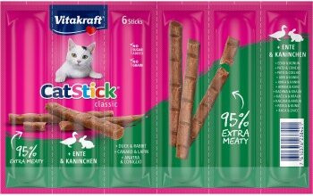 Produktbild von Vitakraft Cat-Stick Ente und Kaninchen - 10 x 6 Stk.