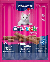 Produktbild von Vitakraft Cat Stick® Kabeljau & Seelachs MSC 10x3 Stück