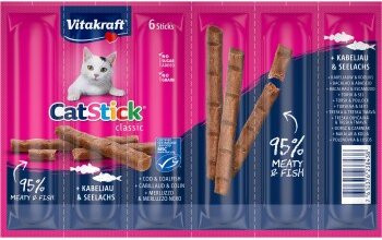 Produktbild von Vitakraft Cat-Stick Kabeljau und Seelachs - 10 x 6 Stk.
