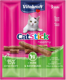 Vitakraft Cat Stick Mini - Huhn & Katzengras - 8 + 2 gratis – Bild 1 von 2