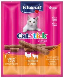 Produktbild von Vitakraft Cat Stick Mini Katzensnack Truthahn & Lamm - 3 x 18 g