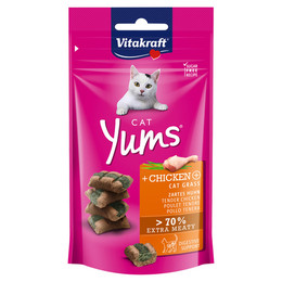 Produktbild von Vitakraft Cat Yums Huhn & Katzengras Katzenleckerlis - 3 x 40 g