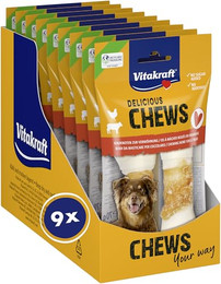 Produktbild von Vitakraft Delicious Chews Hundekauknochen Rinderhaut mit Hühnchenfleisch - 9 x 70 g