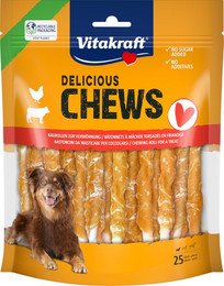Produktbild von Vitakraft Delicious Chews Kaurollen Huhn S - 25 x 300 g