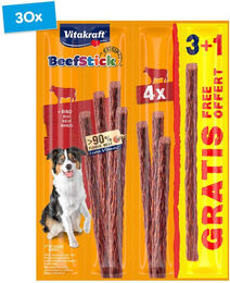 Produktbild von Vitakraft Hundefutter Beef Stick Rind 3+1 48 g, 30er Pack
