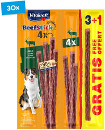 Produktbild von Vitakraft Hundefutter Beef Stick Wild 3+1 48 g, 30er Pack
