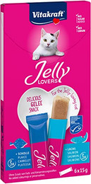 Produktbild von Vitakraft Jelly Lovers Gelé Katzensnack mit Lachs und Scholle - 6 x 15 g