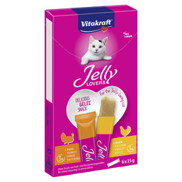 Produktbild von Vitakraft Jelly Lovers Katzensnack mit Huhn und Pute - 6 x 15 g