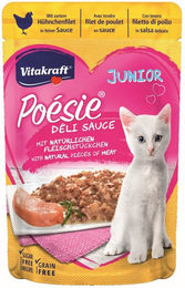 Produktbild von Vitakraft Katzenfutter Poesie DeliSauce Junior, Hühnchenfilet, 23 Beutel