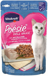 Produktbild von Vitakraft Katzenfutter Poesie DeliSauce, Kabeljau, 23 Beutel