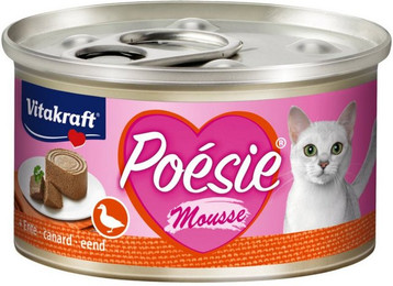 Produktbild von Vitakraft Katzenfutter Poesie Mousse, Ente, 12 Dosen