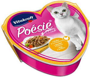 Produktbild von Vitakraft Katzenfutter Poesie Sauce, Huhn und Gartengemüse, 30 Schalen