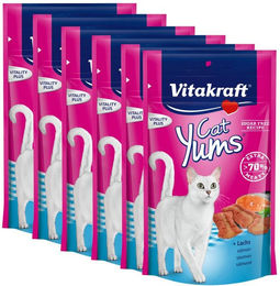 Vitakraft Katzensnack Cat Yums plus Lachs, 9 x 40g, Ergänzungsfuttermittel für: Katzen – Bild 1 von 2