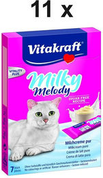 Produktbild von Vitakraft Katzensnack Milky Melody Pur, 11 x 70g, Ergänzungsfuttermittel für: Katzen