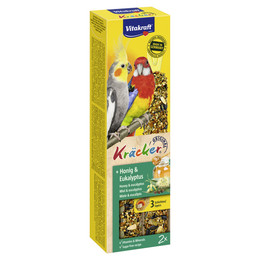 Produktbild von Vitakraft Kräcker Honig-Eukalyptus für Großsittiche - 2 x 90 g