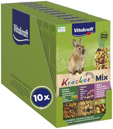 Produktbild von Vitakraft Kräcker Mix Nagersnack für Zwergkaninchen mit Gemüse, Rote Beete, Traube, Nuss, Waldbeere und Holunderbeere - 10 x 168 g