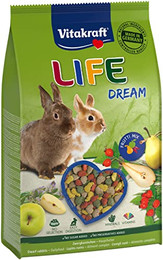 Produktbild von Vitakraft Life Dream Zwergkaninchen Futter mit Birne, Apfel und Hagebutte - 1,8 kg
