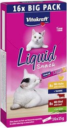 Produktbild von Vitakraft Liquid Snack Katzen Leckerli mit Rind und Huhn - 16 x 15 g