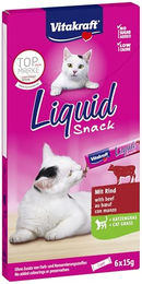 Vitakraft Liquid Snack Katzen Leckerli mit Rind und Katzengras - 6 x 15 g – Bild 1 von 7