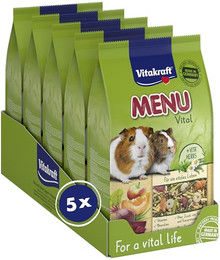 Produktbild von Vitakraft Menü Vital Meerschweinchenfutter mit Apfel, Kürbis und Kräutern - 5 x 1 kg