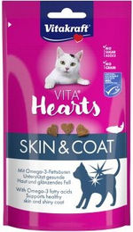 Produktbild von Vitakraft Nassfutter Katze Vita Hearts Skin and Coat, Adult Lachs 9 x 40 g