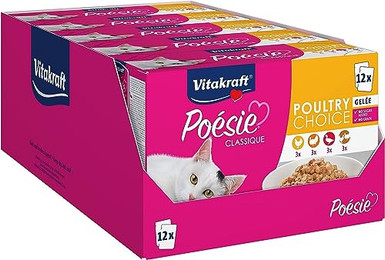 Produktbild von Vitakraft Poésie Classique Nassfutter Katze mit Huhn, Pute, Geflügel und Ente - 60 x 85 g