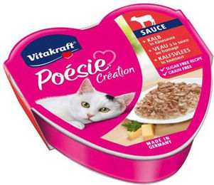 Vitakraft Poésie Création - Kalbfleisch in Käsesoße - 15 x 85g – Bild 1 von 2