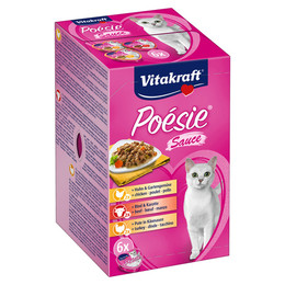 Produktbild von Vitakraft Poésie Création Nassfutter Katze in Sauce mit Huhn, Pute und Rind - 6 x 85 g