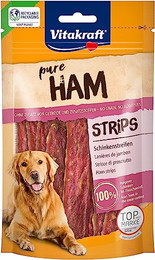 Produktbild von Vitakraft Pure Ham Strips Hundeleckerli Schinkenstreifen mit Schweinefleisch - 80 g