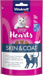 Produktbild von Vitakraft Vita Hearts Skin & Coat Lachs - 9 x 40 g