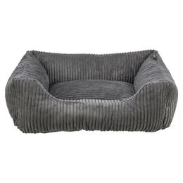Produktbild von Vital Bett Jonna, Cordplüsch, eckig, dunkelgrau