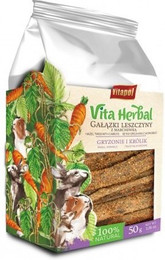 Produktbild von VITAPOL Für Nagetiere und Kaninchen Haselzweige mit Karotten 50 g