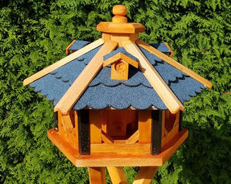 Produktbild von Vogelhaus aus Holz wetterfest Größe L ohne Ständer Blau