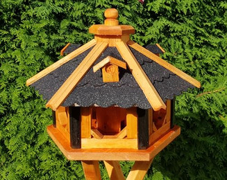 Produktbild von Vogelhaus aus Holz wetterfest L ohne Ständer Schwarz