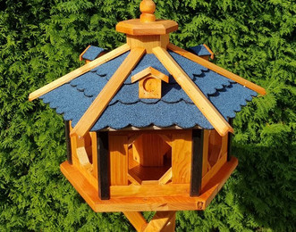 Produktbild von Vogelhaus aus Holz wetterfest XL ohne Ständer Blau