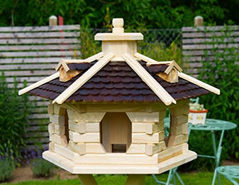 Vogelhaus V16 Natur mit Holzschindeldach – Bild 1 von 5